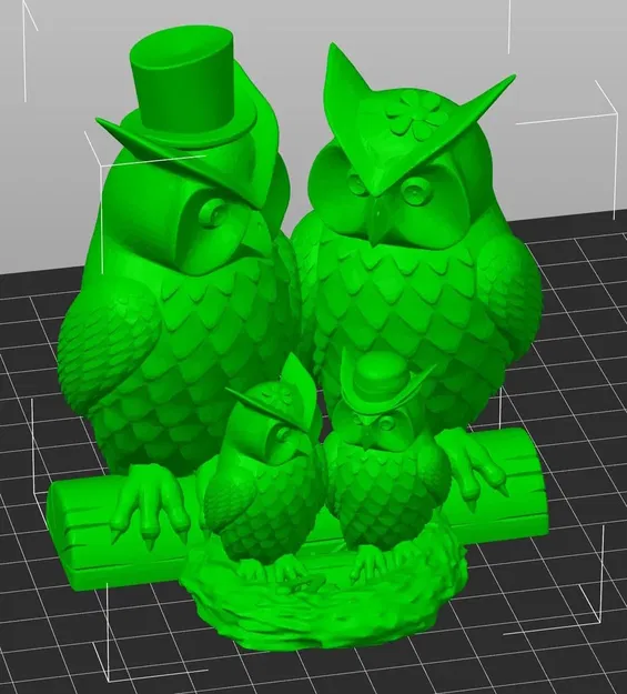 Gia đình cú mèo dễ thương in 3D - Image 4