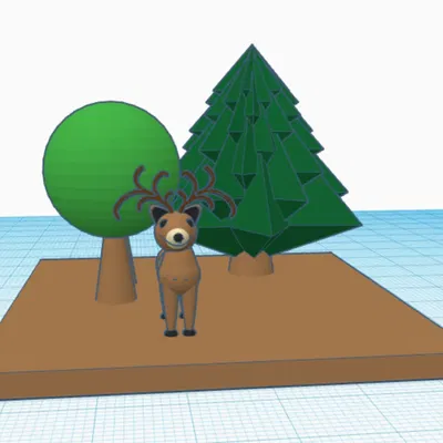 Hươu nghệ thuật điêu khắc 3D tinh xảo