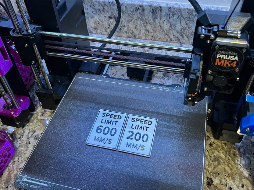 Biển báo giới hạn tốc độ 600mm/s cho máy in Prusa MK4 - Image 3