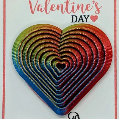 Trái Tim Cầu Vồng Fidget 3D Với 9 Trái Tim Đung Đưa