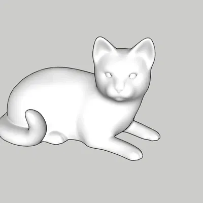 Mô hình mèo dễ thương và sống động trong thế giới 3D