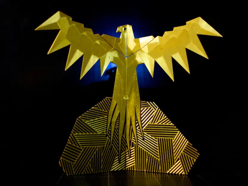 Mô hình phượng hoàng origami in trên vải nổi bật - Image 1