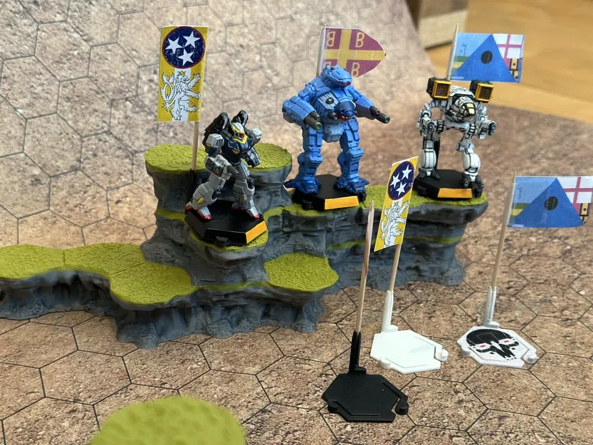 Giá đỡ cờ mini hình lục giác cho mô hình Battletech - Image 1