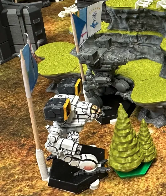 Giá đỡ cờ mini hình lục giác cho mô hình Battletech - Image 3