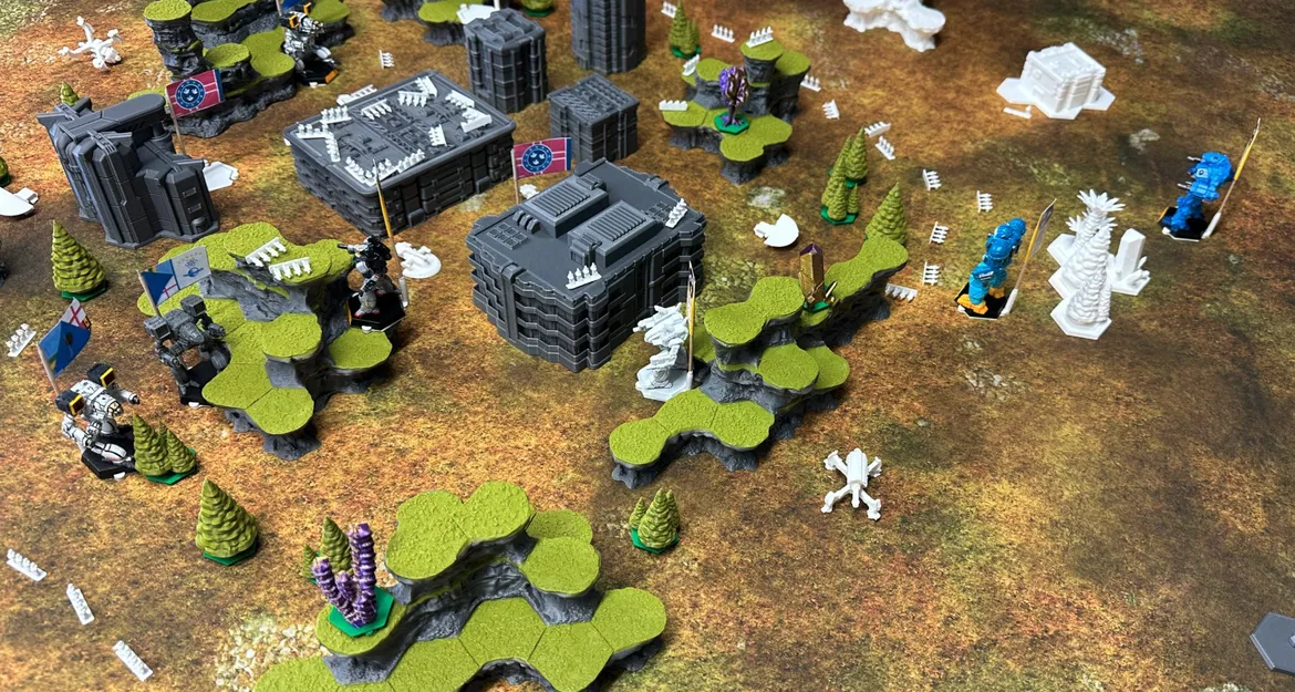 Giá đỡ cờ mini hình lục giác cho mô hình Battletech - Image 5