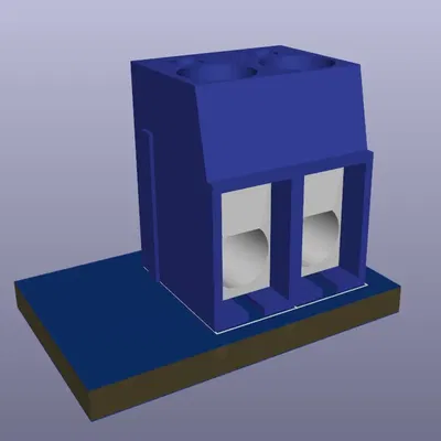 Mô hình diode Zener SOD80 và khối đầu nối DG300-5.0