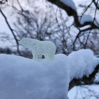 Gấu Bắc Cực Voronoi Nhỏ - Chất liệu in 3D chỉ 3 gram