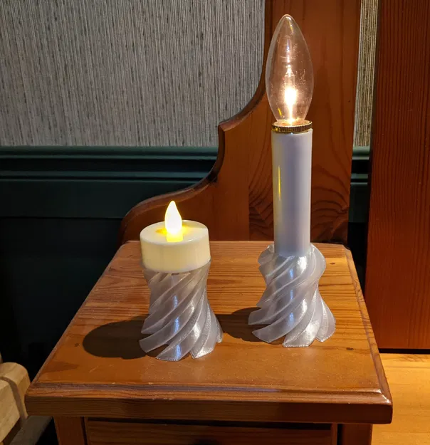 Giá đỡ nến đơn giản với thiết kế xoắn ốc - Image 1