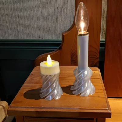 Giá đỡ nến đơn giản với thiết kế xoắn ốc