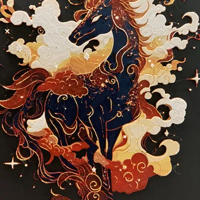 Kỳ lân không gian với màu sắc đa dạng cho in 3D