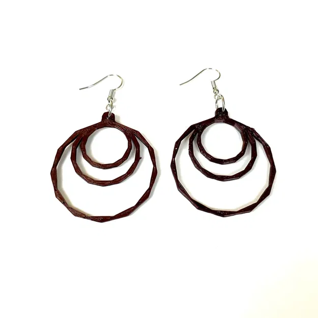 Bông tai hình tròn phong cách lowpoly - Image 1