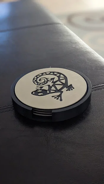 Bộ 4 miếng lót ly Gecko và giá đỡ - Image 1