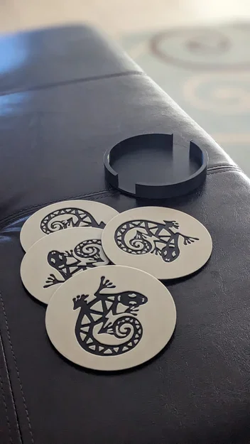 Bộ 4 miếng lót ly Gecko và giá đỡ - Image 2