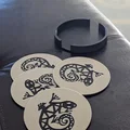 Bộ 4 miếng lót ly Gecko và giá đỡ - Thumbnail 2