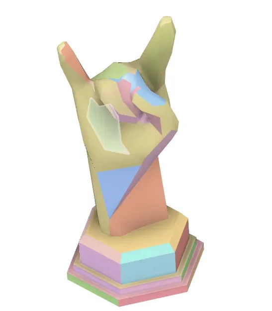 Biểu tượng Sừng Kim Loại Thấp Poly - Image 1