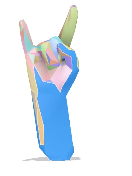 Biểu tượng Sừng Kim Loại Thấp Poly - Image 3