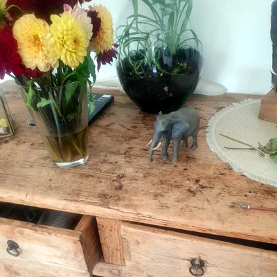 Mô hình voi chi tiết cao với tư thế đi bộ