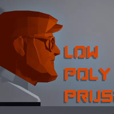 Bust nhân vật Josef Prusa phong cách Low Poly