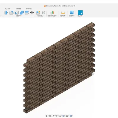 Tường gạch UK thiết kế tham số không vữa bằng Fusion 360