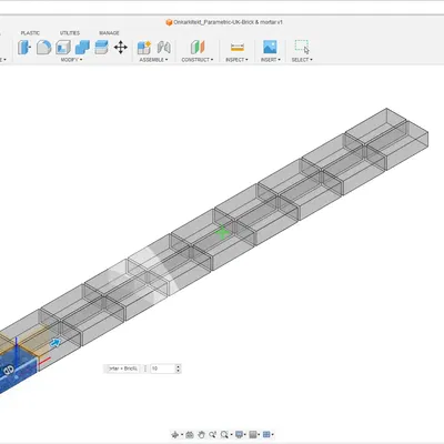 Tường gạch UK thiết kế tham số không vữa bằng Fusion 360