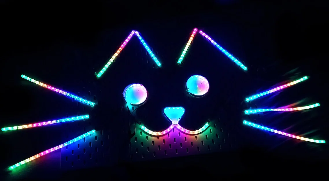 Đầu mèo nhấp nháy với đèn LED Neopixel - Image 1
