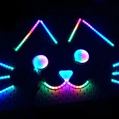 Đầu mèo nhấp nháy với đèn LED Neopixel