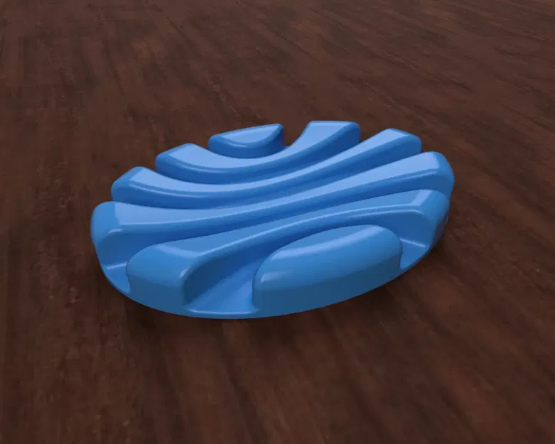 Đĩa xà phòng oval với thiết kế sóng trừu tượng - Image 1