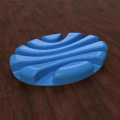 Đĩa xà phòng oval với thiết kế sóng trừu tượng