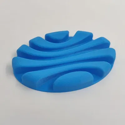 Đĩa xà phòng oval với thiết kế sóng trừu tượng