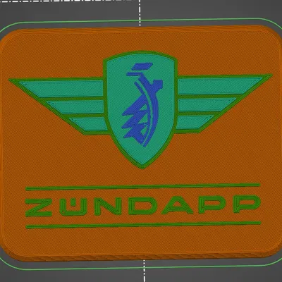 Biểu tượng logo Zündapp trong mô hình 3D