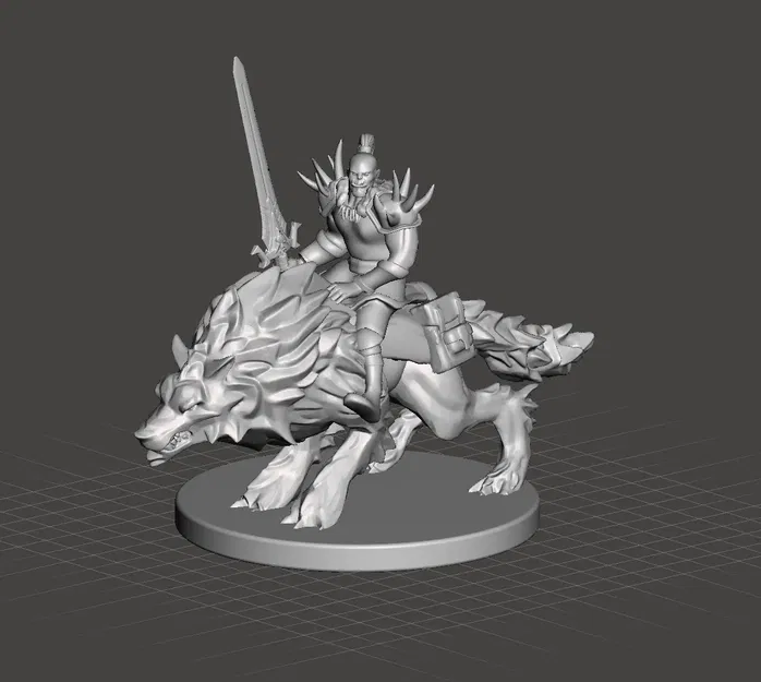 Nhân vật Orc cưỡi sói trong trò chơi tabletop - Image 1