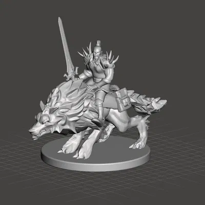 Nhân vật Orc cưỡi sói trong trò chơi tabletop