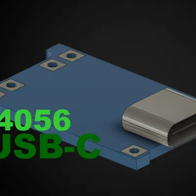 Mạch sạc li-ion tp4056 với cổng usb-c 3D