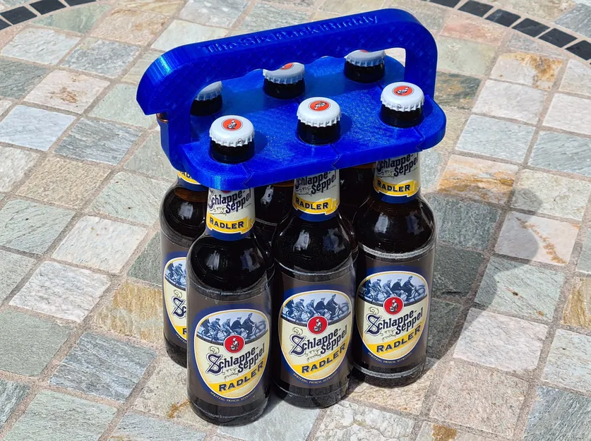 Giá đỡ chai bia 6 bình với mở nắp và tay cầm tùy chỉnh - Image 1