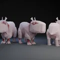 Mô hình capybara phong cách low poly nghệ thuật 3D - Thumbnail 1