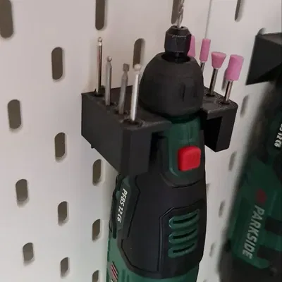 Giá đỡ Dremel Parkside với kệ dụng cụ nhỏ