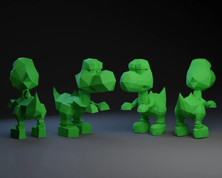 Yoshi phong cách Low Poly với hai phiên bản khác nhau - Image 1