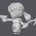 Nhân vật Lara Croft Toon Figurine LowPoly dễ thương - Thumbnail 3