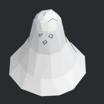 Nhân vật ma nhỏ phong cách low poly dễ thương