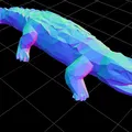 Cá sấu low poly phong cách nghệ thuật 3D - Thumbnail 1