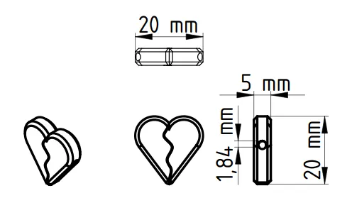 Trái tim hai phần cho trang sức với file FreeCAD - Image 3