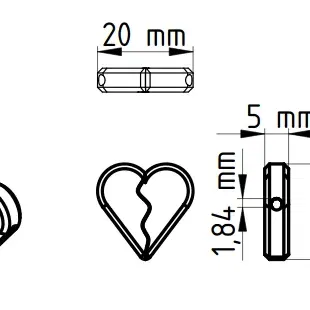 Trái tim hai phần cho trang sức với file FreeCAD