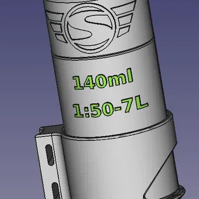 Bình dầu Simson 140ml kèm file FreeCAD
