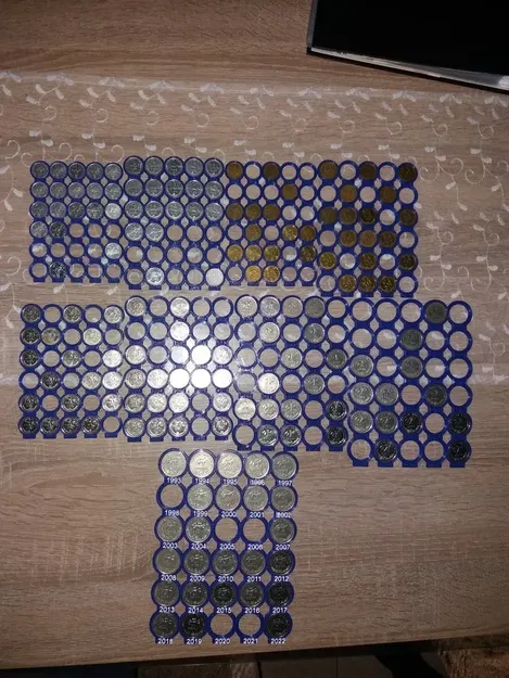 Giá đỡ trưng bày đồng kuna Croatia theo năm - Image 3