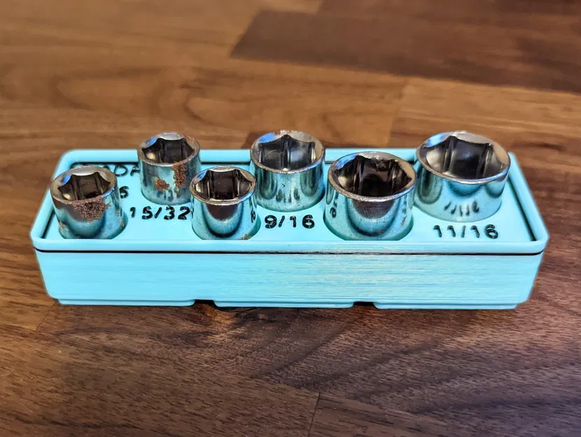 Bộ ổ cắm kích thước imperial 3/8" cho hệ thống Gridfinity - Image 1