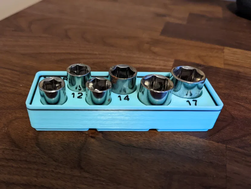 Bộ socket kích thước mét 3/8" tương thích Gridfinity - Image 1