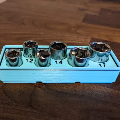 Bộ socket kích thước mét 3/8" tương thích Gridfinity