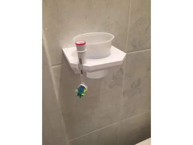 Giá đỡ bàn chải điện Oral-B và cốc treo tường - Image 1