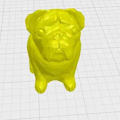 Chú chó pug phong cách low poly của Josef Prusa