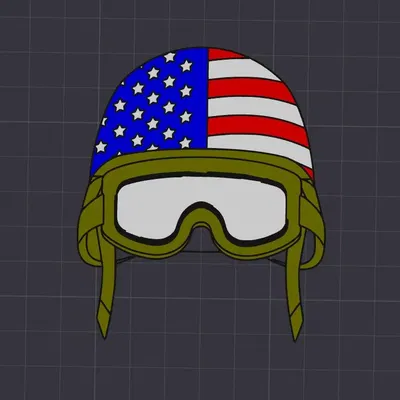 Mũ bảo hiểm quân đội Mỹ 2D thiết kế cơ bản